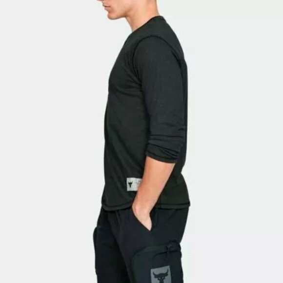 Under Armour Mens UA X Project Rock ¾ Sleeve Henley 1346095-001 Black Size S NWT - Picture 2 of 4